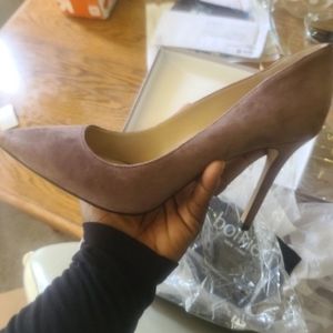 New brown suede 4inch pumps